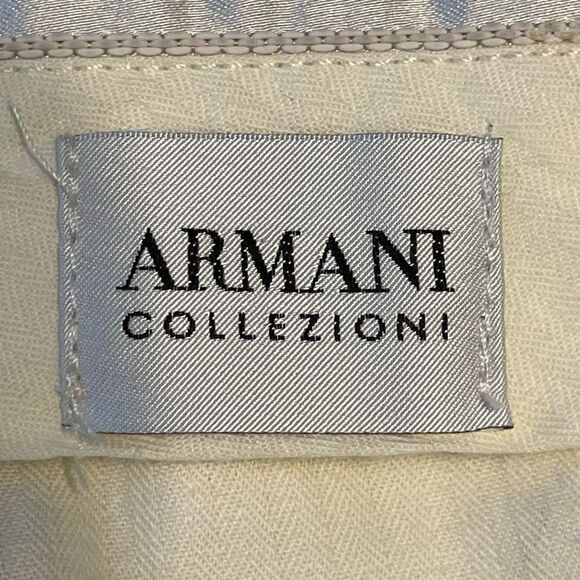 Armani Collezioni Virgin Wool Trousers Taupe Gray Flat Front Dress Pants 36R - Picture 7 of 11